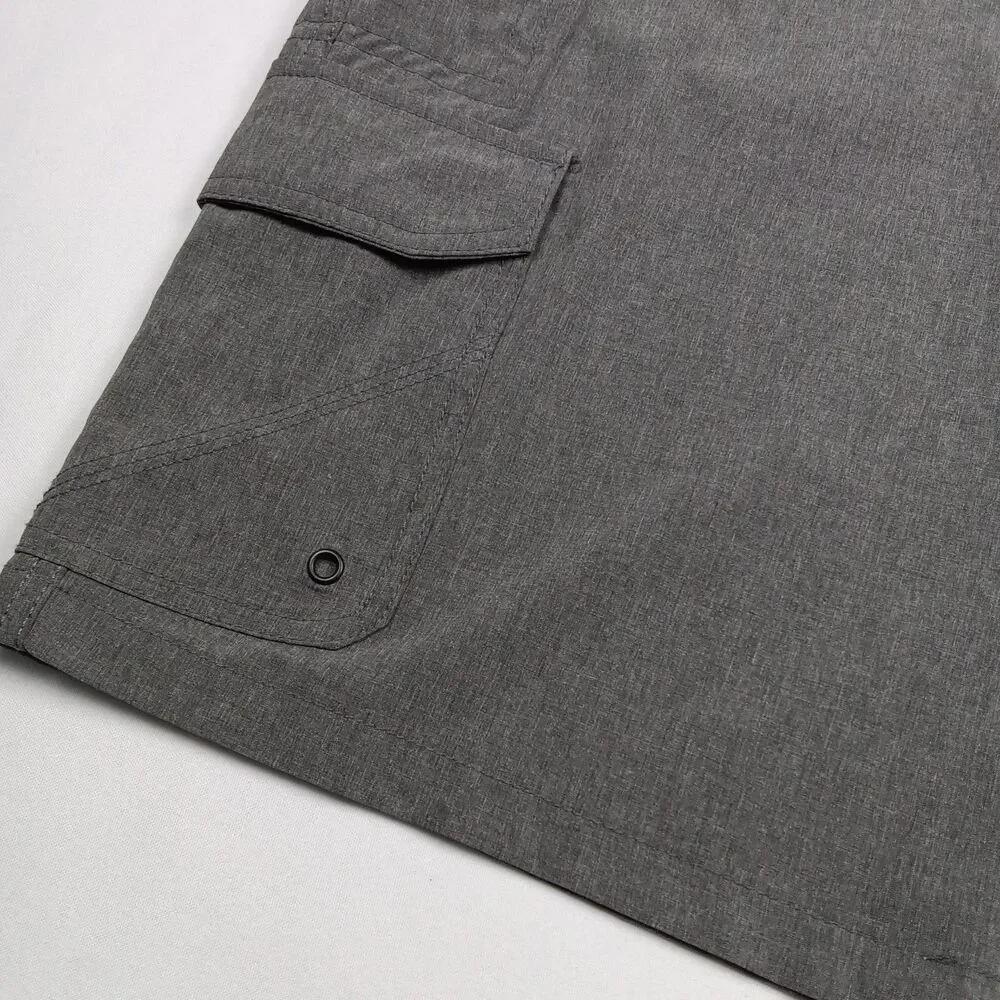 Iron Co Mens Size 32 Hybrid Cargo Shorts Stretch Quick Dry Gray Utility